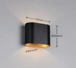 Alani vegglampe 12cm sort