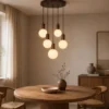 Alva taklampe rondell 5lys 40cm brun
