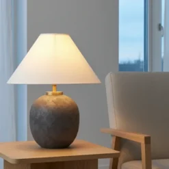 Amfora bordlampe 48cm sort