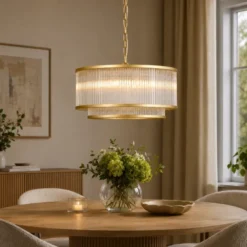 Archie taklampe lysekrone 51cm gull/klar