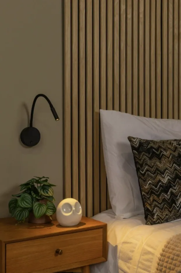 Asja LED oppladbar leselampe vegg 42cm sort