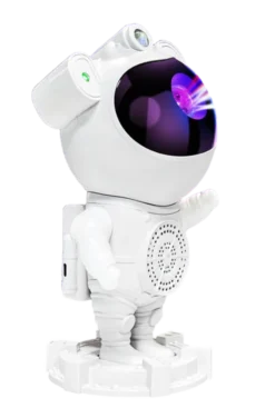 Astronaut LED projektorlampe oppladbar 22cm hvit