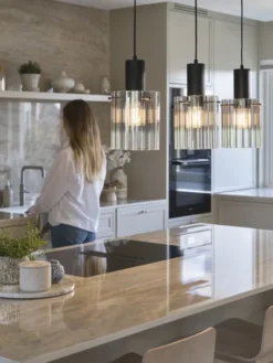 Aura taklampe rekke 3lys 90cm smoke
