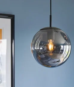 Ball taklampe 25cm smoke
