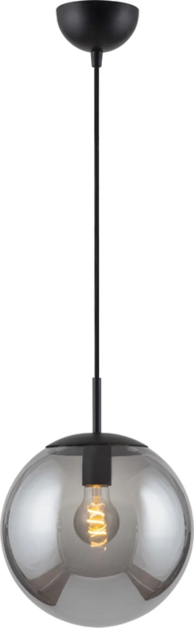 Ball taklampe 25cm smoke