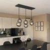 Ball taklampe rektangel 6lys 350cm oppheng smoke