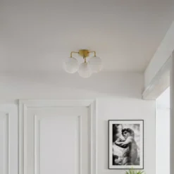 Bellagio plafond taklampe 3lys 50cm messing/hvit