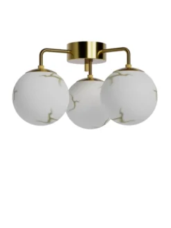 Bellagio plafond taklampe 3lys 50cm messing/hvit