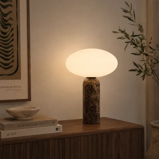 Bianca bordlampe marmor 32cm brun