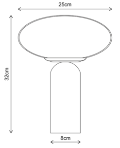 Bianca bordlampe marmor 32cm brun