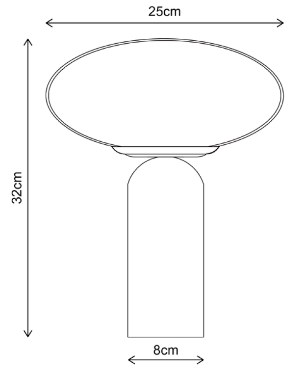 Bianca bordlampe marmor 32cm brun