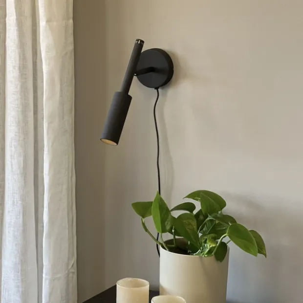 Bino LED leselampe vegg 22,5cm sort