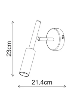 Bino LED leselampe vegg 22,5cm sort