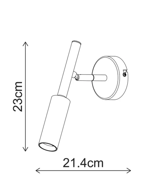 Bino LED leselampe vegg 22,5cm sort