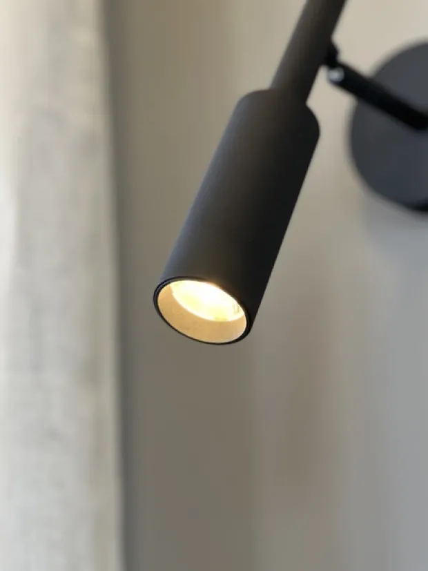 Bino LED leselampe vegg 22,5cm sort