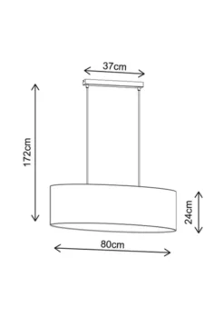 Blefjell oval taklampe 80cm beige