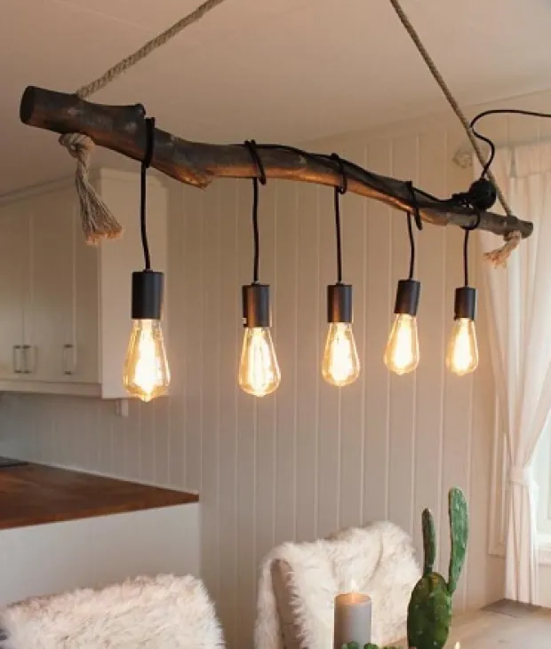 Branch taklampe 120cm brun