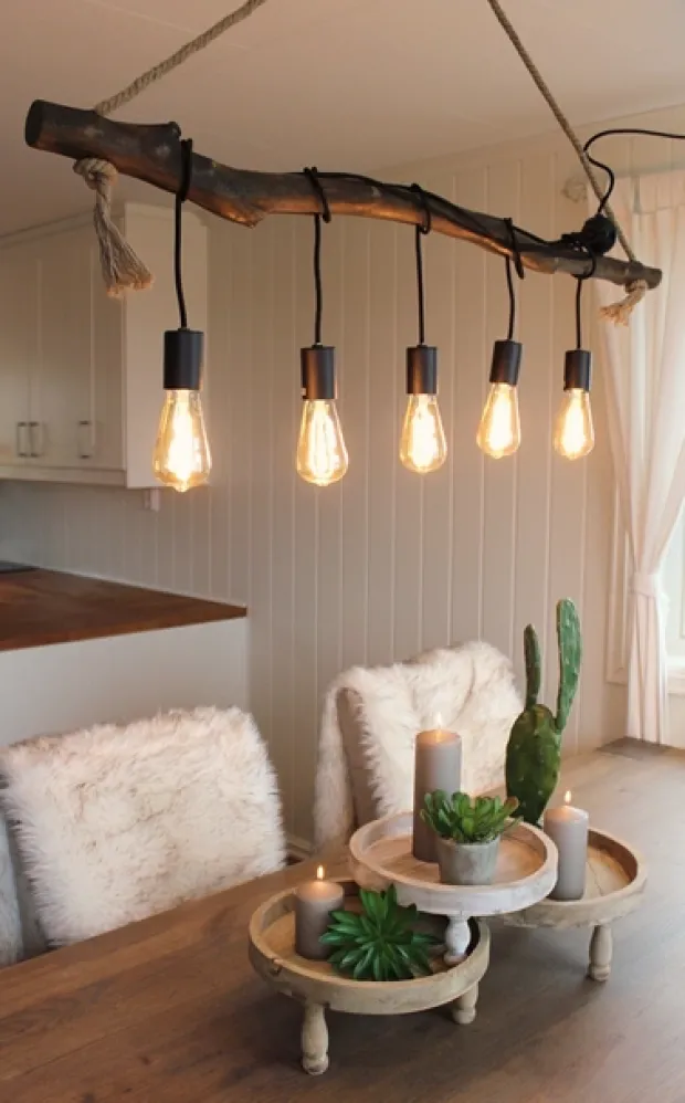 Branch taklampe 120cm brun