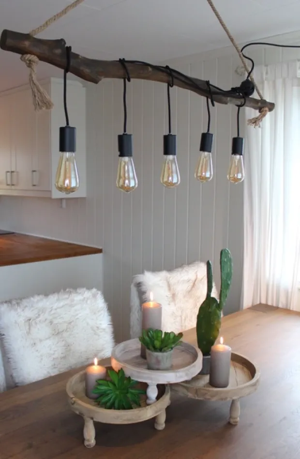 Branch taklampe 120cm brun