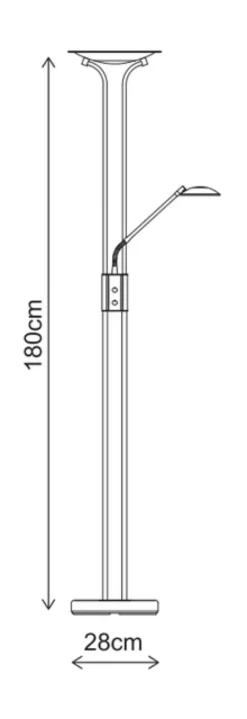 Bristol LED uplight 2lys 180cm stål