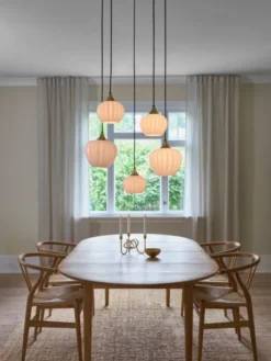 Carmen taklampe rondell 5lys 70cm messing/opal