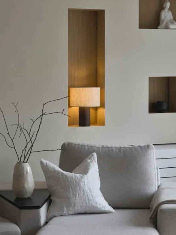 Challenge bordlampe 32cm brun