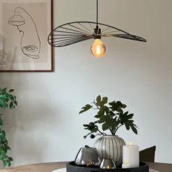 Chapeau taklampe 60cm sort