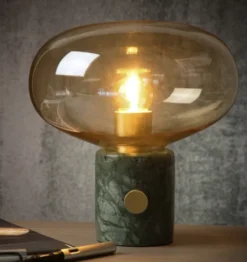 Charlize bordlampe 24cm marmor grønn