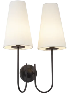 Charmante vegglampe 2lys 57cm sort