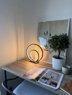 Circle Twin LED bordlampe 32cm sort