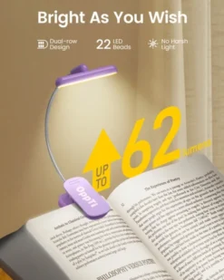 Clip Flip-light LED oppladbar boklys 7cm lilla