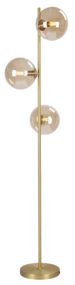 Cobe II gulvlampe 3lys 150cm messing/amber