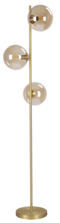 Cobe II gulvlampe 3lys 150cm messing/amber