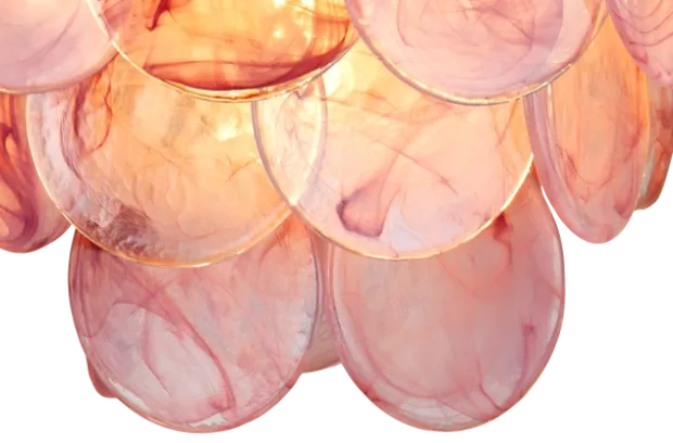 Cora taklampe 50cm rosa
