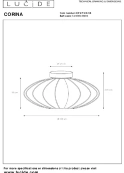 Corina Flush plafond taklampe 40cm beige