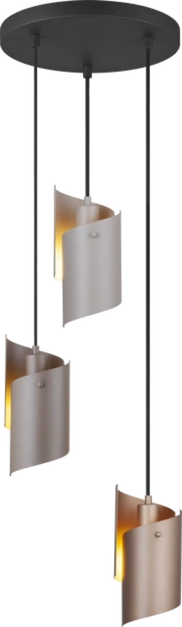 Curve taklampe rondell 3lys 33cm flerfarget