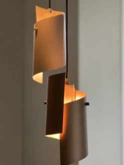 Curve taklampe rondell 3lys 33cm flerfarget