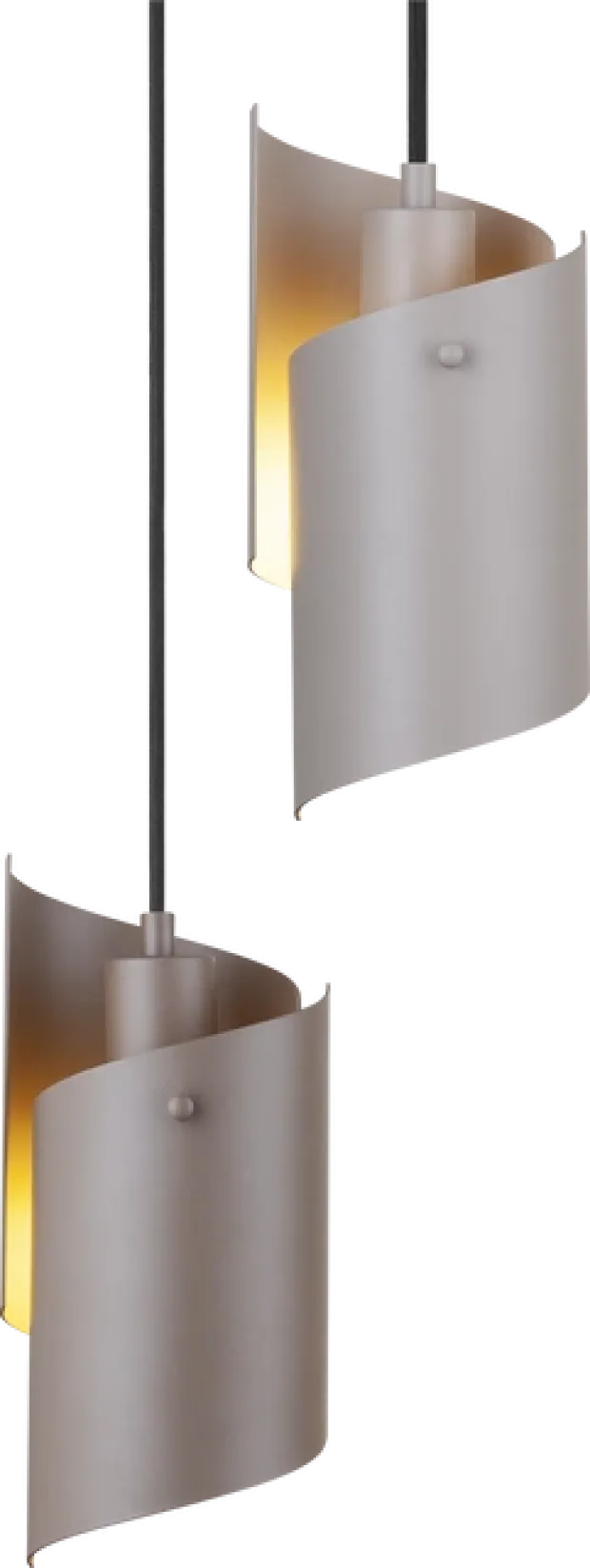 Curve taklampe rondell 3lys 33cm flerfarget