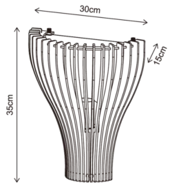Daniella vegglampe 30cm valnøtt