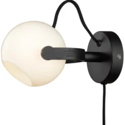 DC vegglampe sort