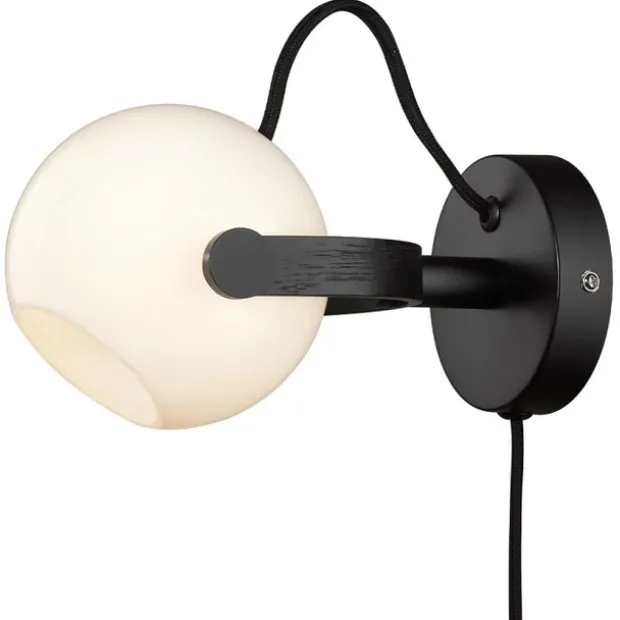 DC vegglampe sort