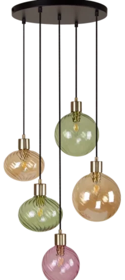 Elara taklampe rondell 5lys 40cm flerfarget