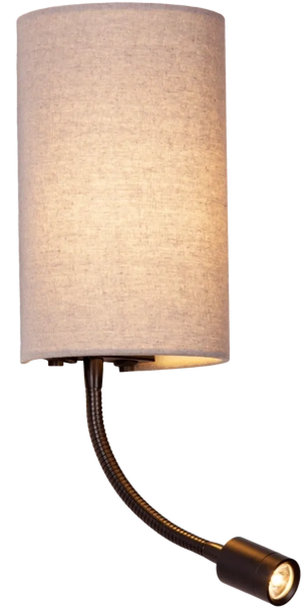 Elma LED vegglampe med lesearm 12cm grå