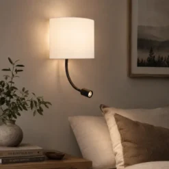 Elma LED vegglampe med lesearm 20cm hvit