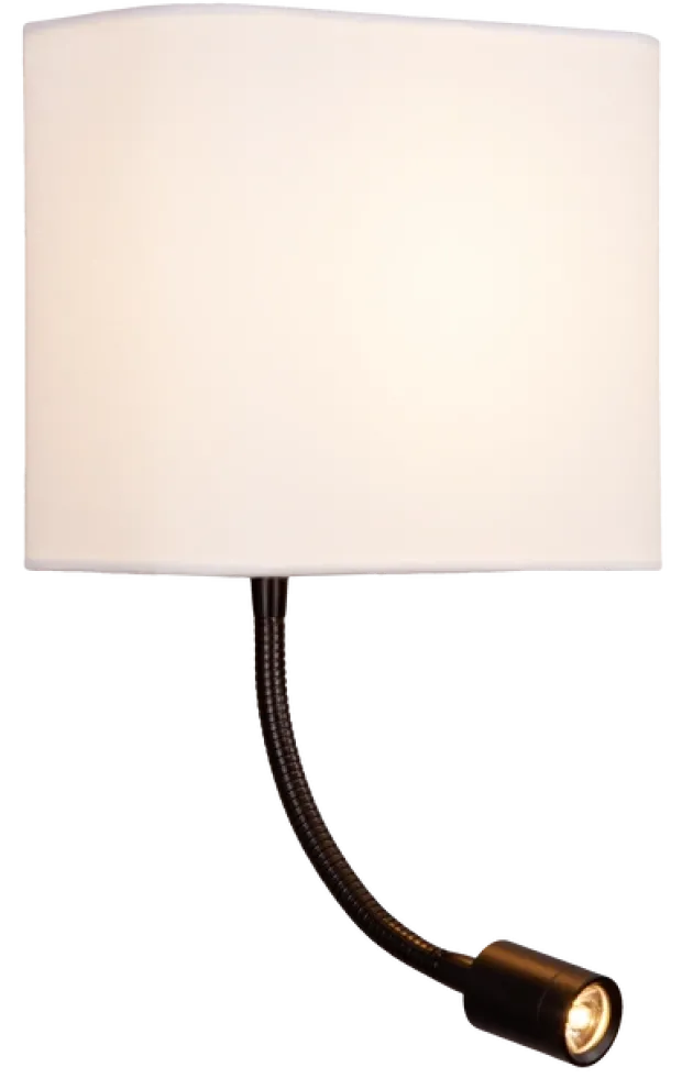 Elma LED vegglampe med lesearm 20cm hvit