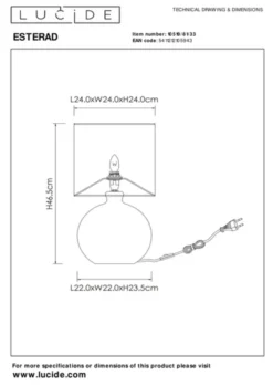 Esterad bordlampe 47cm grønn
