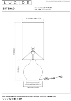 Esterad gulvlampe 65cm oransje