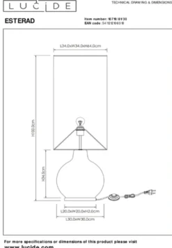 Esterad gulvlampe 100cm sort
