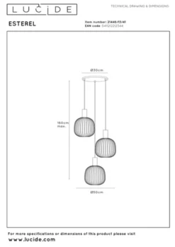 Esterel taklampe rondell 50cm beige