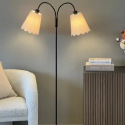 Felicia Duo gulvlampe uten skjermer 2lys 150cm sort